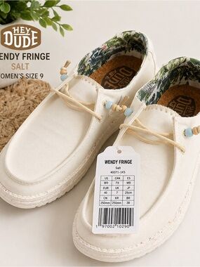 Hey Dude Wendy Fringe Salt Women’s Size 9 NWT
